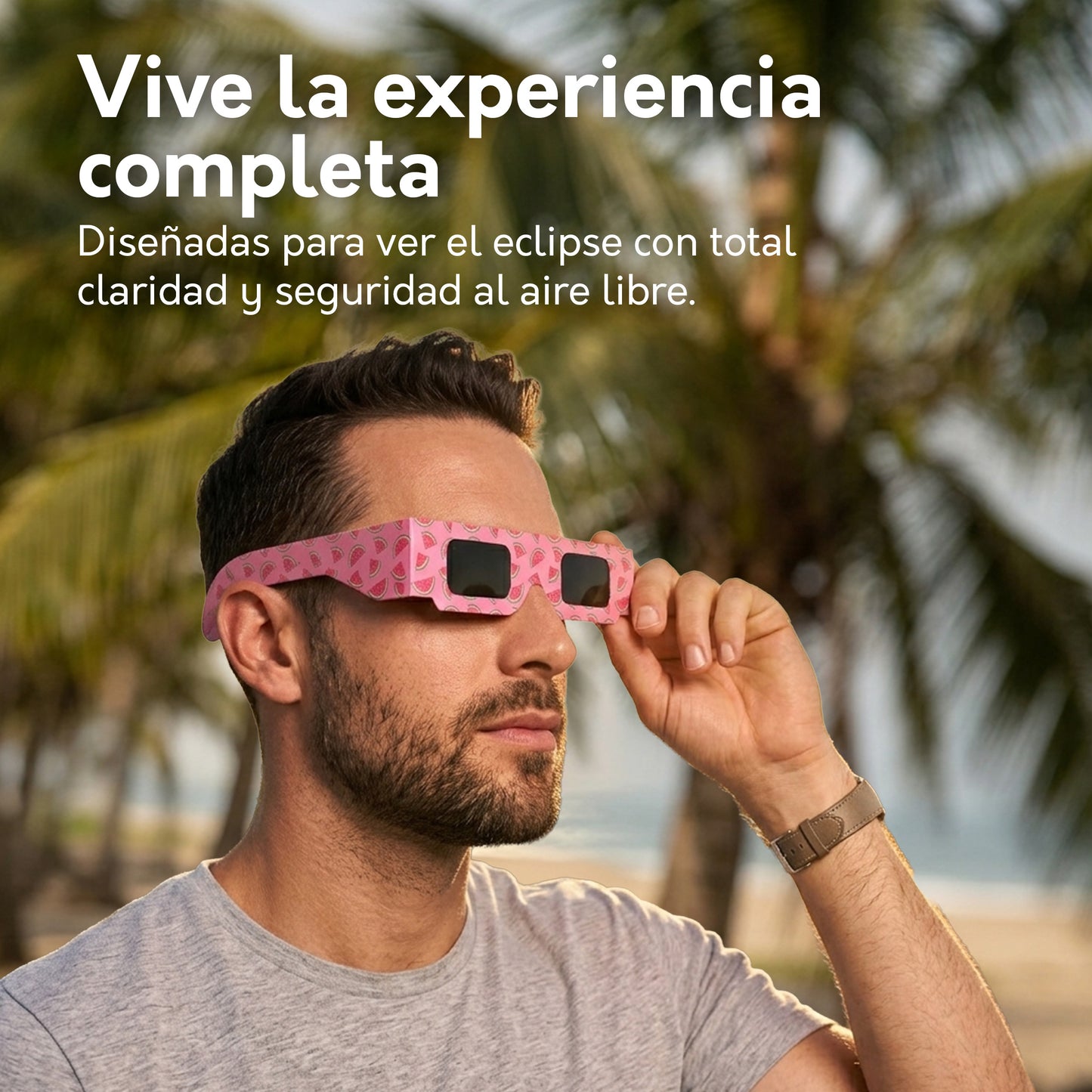 Spanish-language Tember solar eclipse glasses information panel 6 of 6